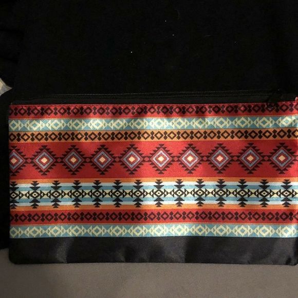 Black Southwestern Print Make Up Bag for Purse - Picture 4 of 8